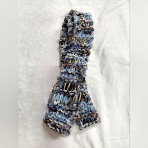 Newly Handmade Crocheted Scarf That Blue And Brown. Its 57 Inches.